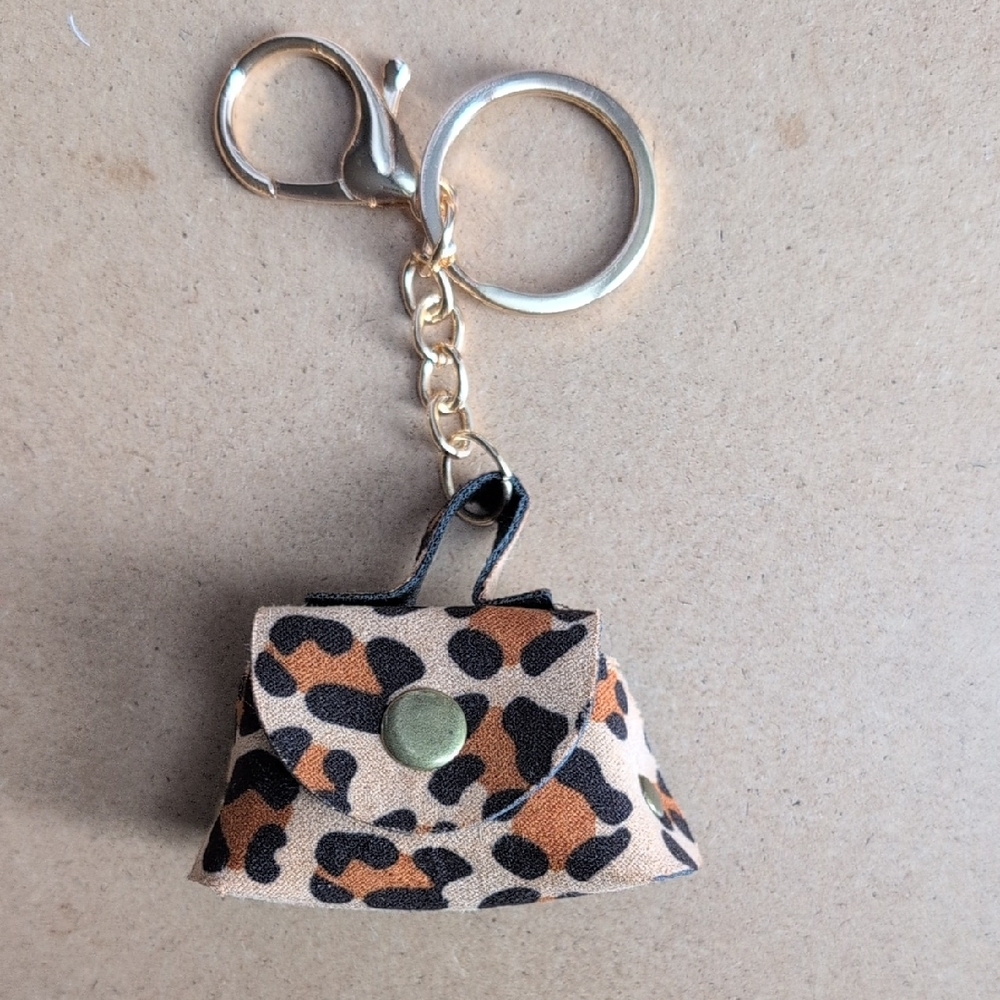 Leopard Print Mini Bag Keychain Bag Charm